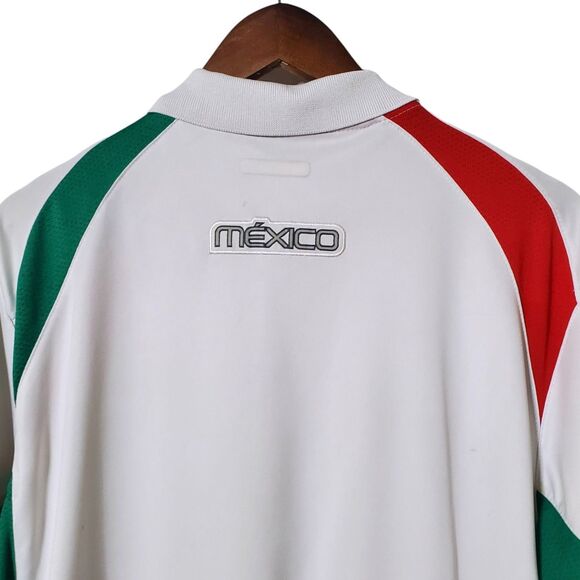 Mexico Atletica Olympic Polo Shirt Size M Mayaguez 2010 White Patches Mens - Picture 10 of 16